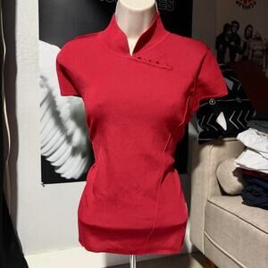 International concepts ribbed mandarin qipao